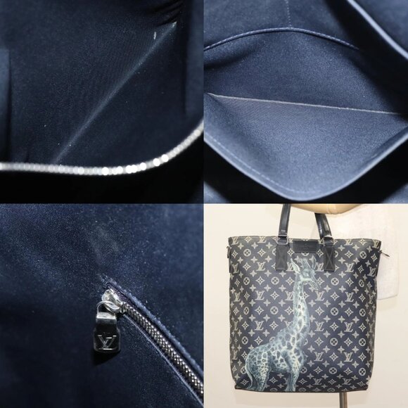 LOUIS VUITTON Monogram Savanna Tote Bag Black M54127 LV Auth BA2200 - Picture 13 of 14